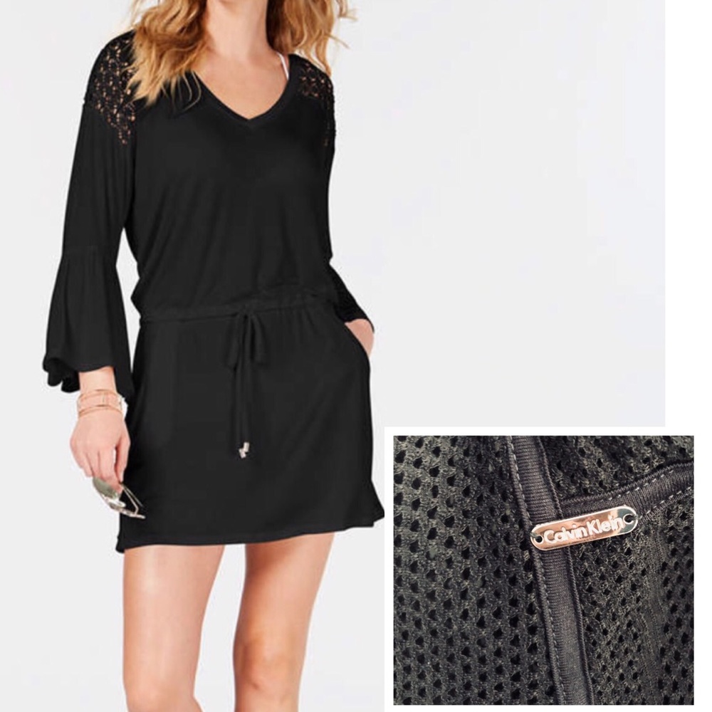 NEW Calvin Klein hooded swim cover-up